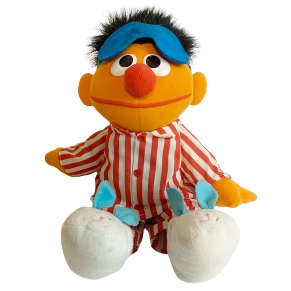 Sesame Street Toys Vintage 996 Tyco Sesame Street Sleep Snore Ernie Doll Plush Working Vtg